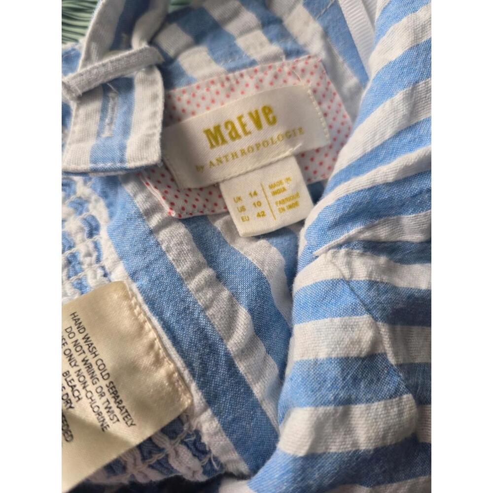Maeve Anthropologie Blue and White Striped Strawberry Embroidered Cami Tank (10) - Picture 5 of 5